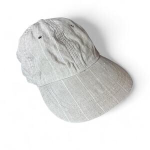 GAP 90s Vintage Beige Linen Strapback Baseball Cap Hat S/M